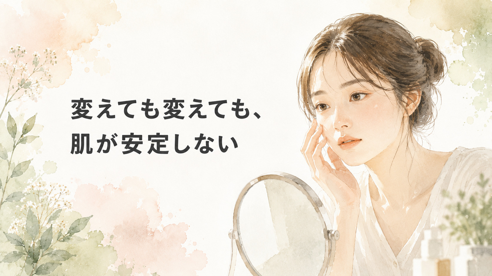 スキンケアを変えても肌が安定しない女性