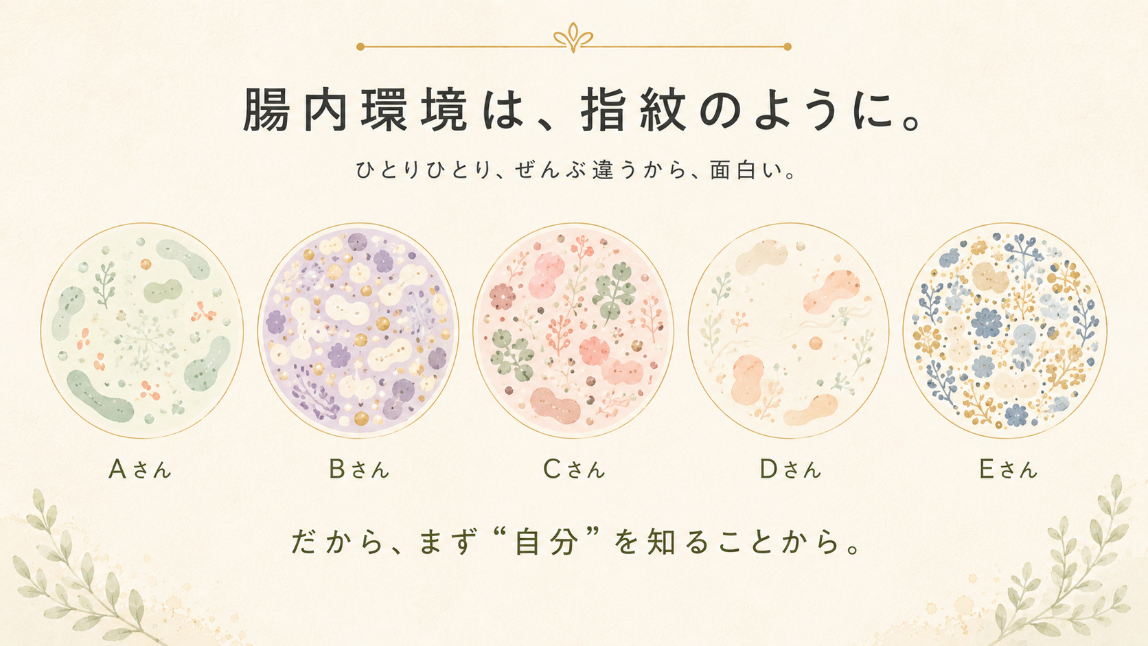 腸内環境は人それぞれであることを表すイラスト